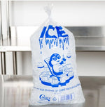 Choice 8 lb Clear Wicketed Ice Bag with Ice Print 1,000/Case