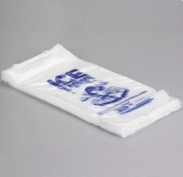 Choice 20 lb Clear Wicketed Ice Bag with Ice Print 500/Case