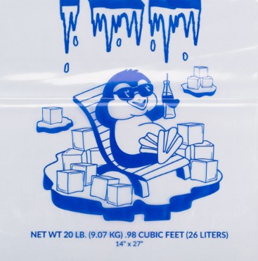 Choice 20 lb Clear Wicketed Ice Bag with Ice Print 500/Case