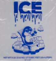 Choice 8 lb Clear Wicketed Ice Bag with Ice Print 1,000/Case